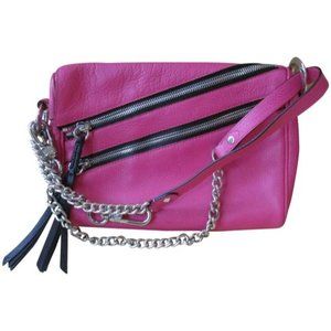 *OrYANY Pebbled Neon Pink Leather Crossbody Bag